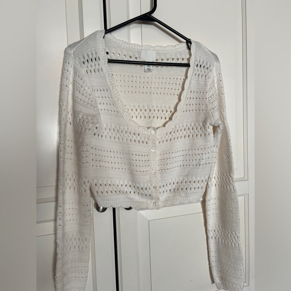 H&M Cream Knit Cardigan Size Small